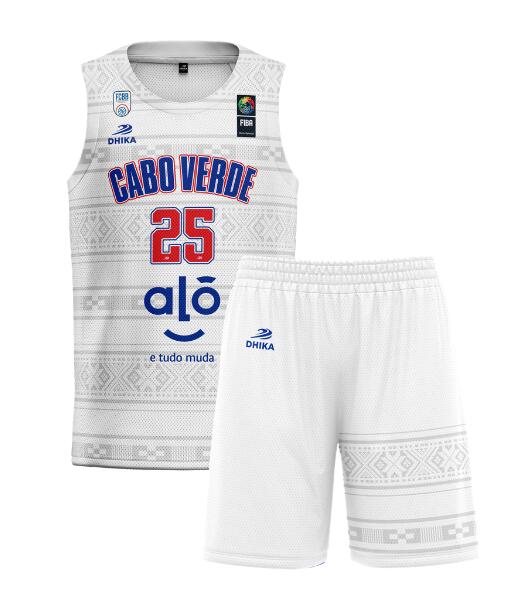 Men's Cabo Verde Customized White Basketball Jersey Suit